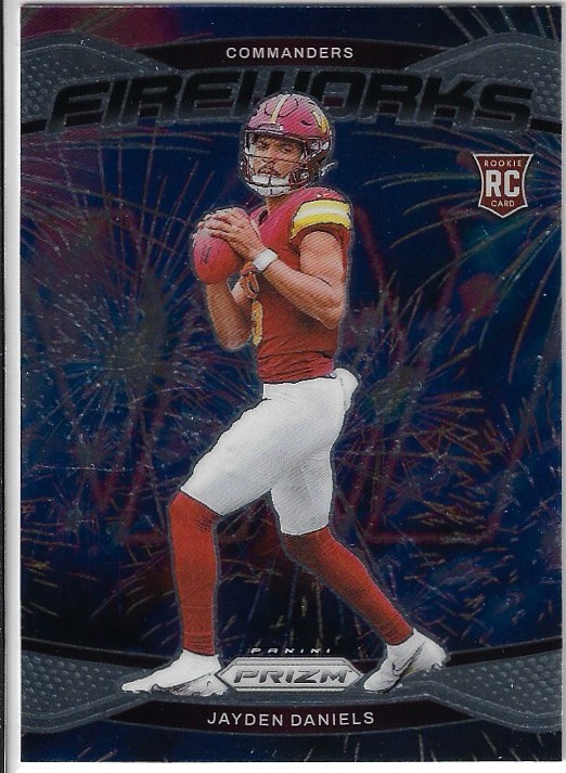 2024 Prizm - Jayden Daniels - Fireworks - 24 - Washington Commanders - Rookie