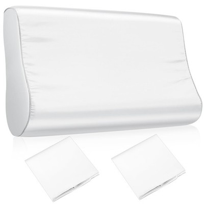Breling 2 Pcs 20 x 12 in Imitated Silk Pillowcase for 20 x 12 Inch, White 