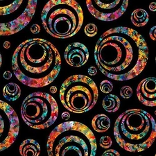 Bedazzled By Quilting Treasures - Black Bullseye  #31126-J