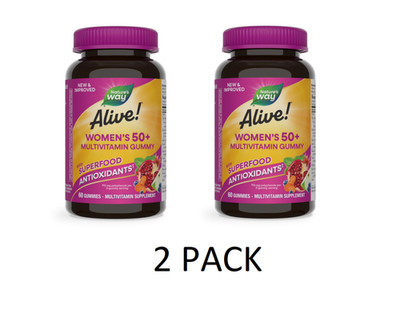 2 PACK Nature S Way Alive! Women S 50+ Gummy Multivitamins, Essential Vitamins