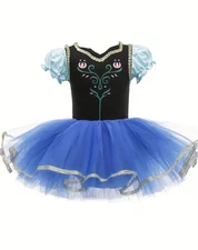 NEW Princess Frozen Princess Ana Tutu Romper Leotard Dress Girls Costume