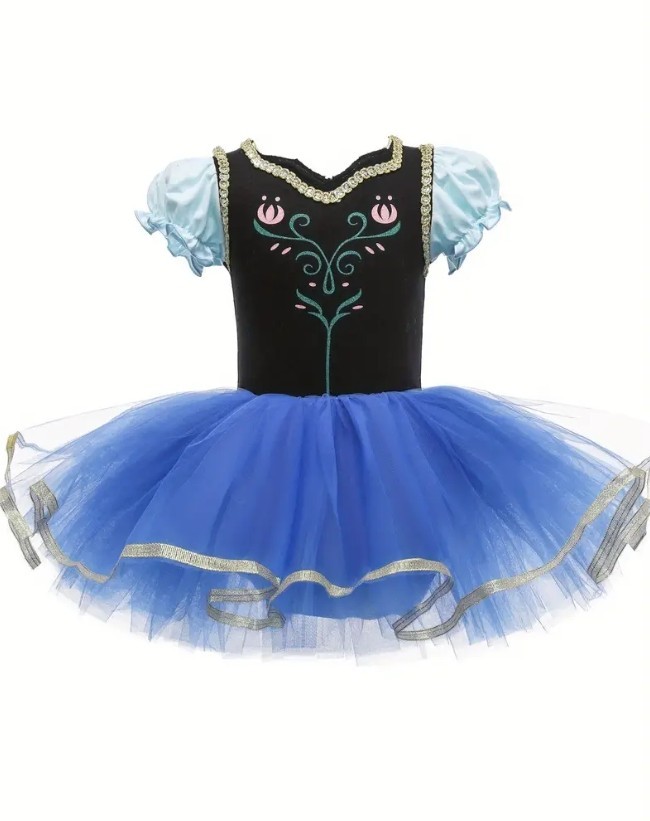 NUEVO Princesa Frozen Princesa Ana Tutú Mameluco Leotardo Vestido Niñas Disfraz