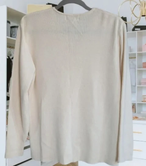 Vtg Lambswool Cardigan Women's Med Mother-of-Pearl Buttons Old Money Classic - Image 3 of 4