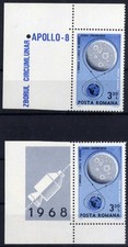 ROMANIA  1968 CIRCUMLUNAL  FLIGHT Apollo 8, Stamp+Label, MNH,OG, p4