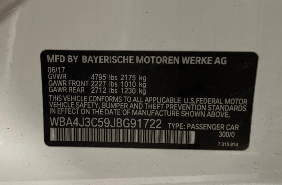 2018 BMW 430I 2.0L Engine Assembly 89K Motor Turbo Gas Xdrive AWD Gran Coupe 20 Foto 4 de 4