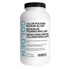 Color Pouring Medium Gloss by GOLDEN, 32 fl. oz. Jar, Professional Acrylic Me...