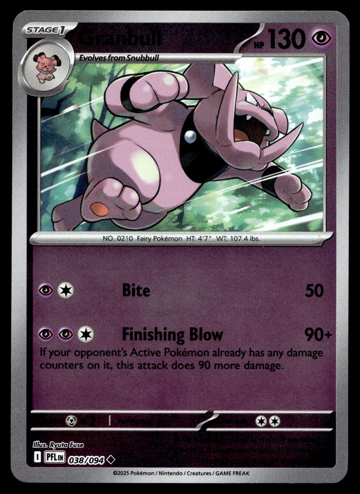 GRANBULL 038/094 UNCOMMON PHANTASMAL FLAMES POKEMON