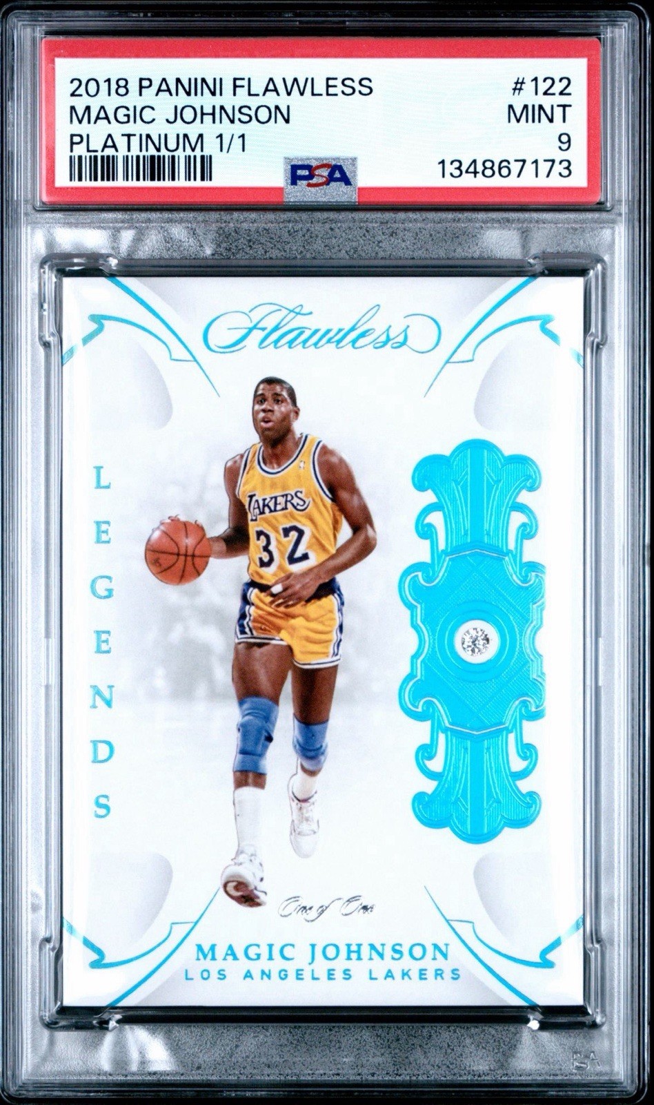 2018 PANINI FLAWLESS LEGENDS MAGIC JOHNSON PLATINUM 1/1