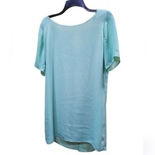 My Story Mint Green Shift Dress M Flutter Sleeve Keyhole Lined Made USA