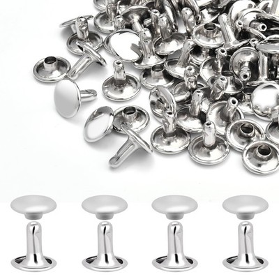 200Sets Rivets for Leather, 10mm Double Cap Leather Rivets Metal Tubular Stud...