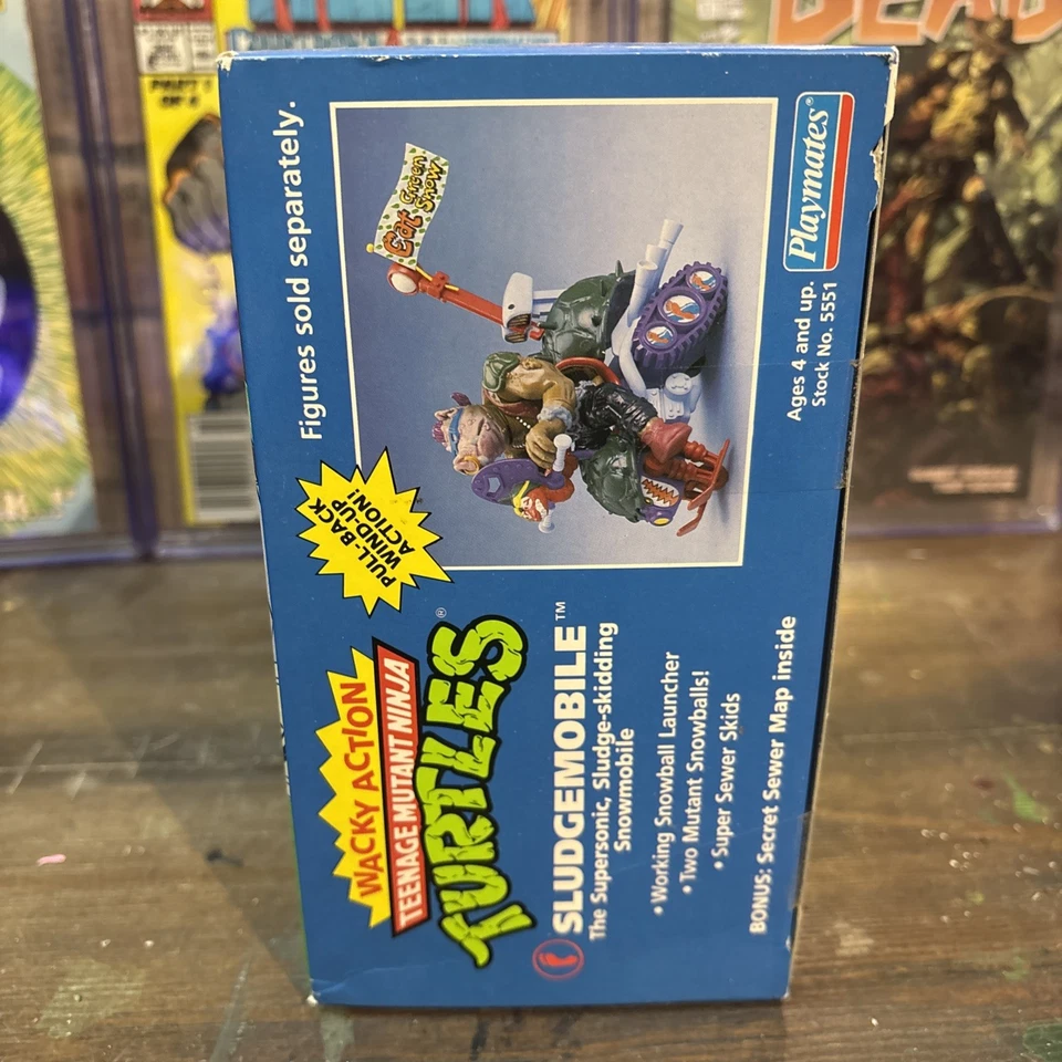 NIB 1990 Teenage Mutant Ninja Turtles TMNT Sludgemobile Vehicle Blueprint Box - Image 2 of 4