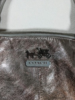 Coach Madison Sophia Metallic Leather Satchel Shoulder Bag Purse