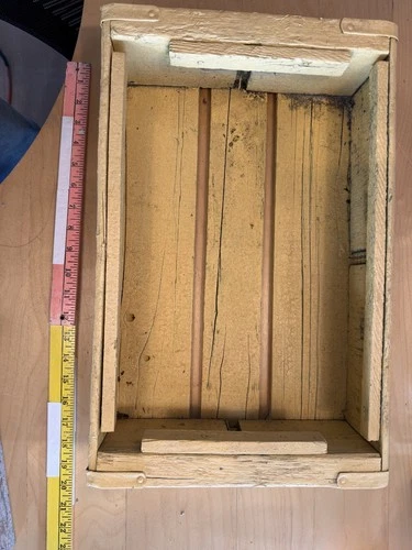 Vintage Yellow Wooden Wood 24 Bottle Coca-Cola Crate Painted Over w/SurabianBros