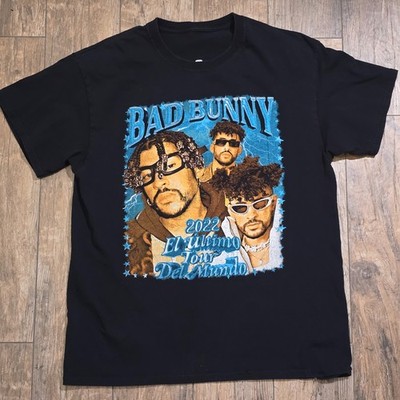 Bad Bunny Shirt Mens Large Black 2022 El Ultimo Tour Del Mundo Concert Tour