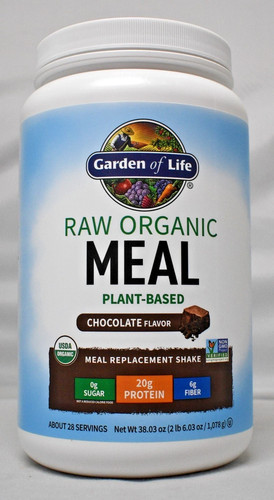 Rohe Bio Mahlzeit Schokolade 38,03 Unzen Garden Of Life Mahlzeitenersatz Milchfrei