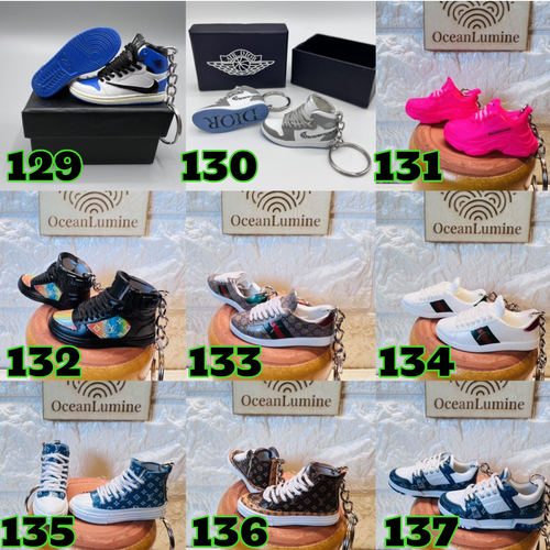 Portachiavi scarpa iconica design sneaker scarpa singola con scatola accessori da collezione - Foto 10 di 12