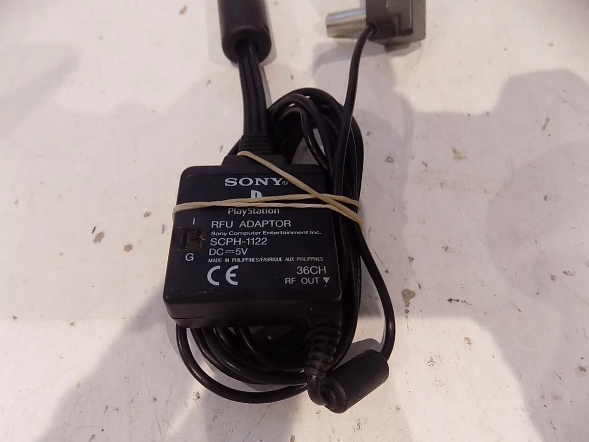 Adaptador RFU Oficial Sony PlayStation 1 PS1 SCPH-1122 Negro Genuino Funcionando