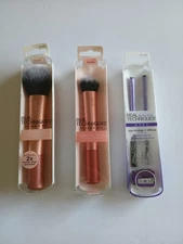 Real Techniques Makeup Brush Lot 201 Powder 200 Expert Face Eye Smudge Set