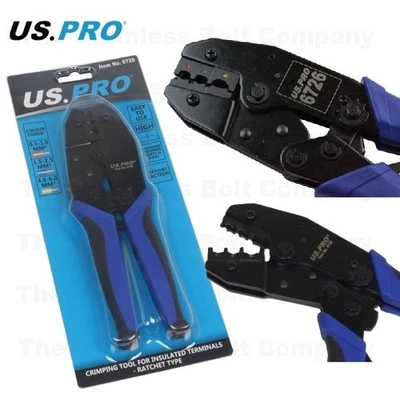 US.PRO US PRO Ratchet Crimping Tool for Insulated Terminals Crimper 6726