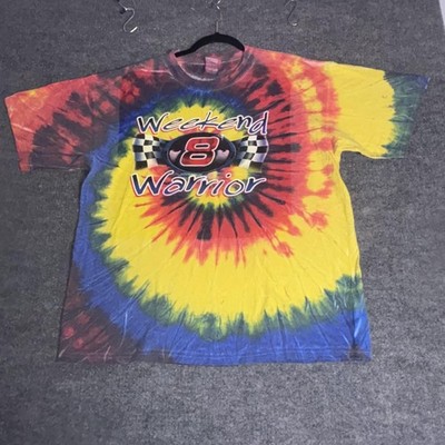 Weekend Warrior Shirt Mens XL Tie Dye Racing Graphic Number 8 Checkered Flag Tee