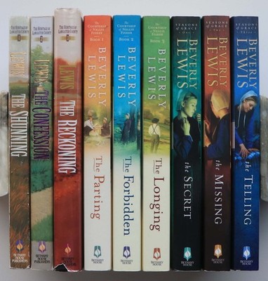 Lot of 9 Beverly Lewis Christian Fiction Books Featuring the Amish in 3 Series