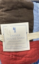 Pottery barn kids Sawyer quilted pillow Sham size euro new