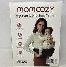 Momcozy Ergonomic Hip Seat Baby Carrier, Black, Size M 27-45" Waist with Storage