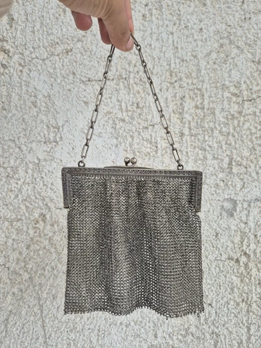 Vintage Esterlina Plata Malla Coin Purse Raro 140 Grams - Imagen 3 de 6