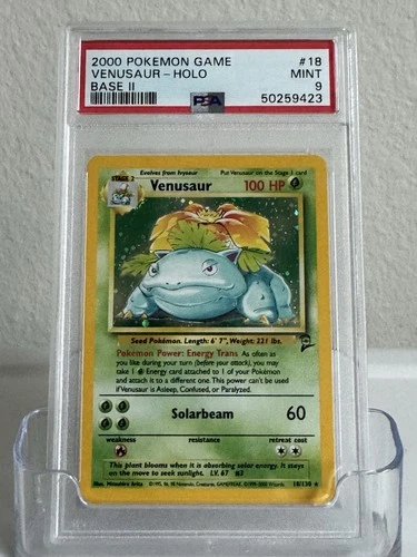 PSA 9 VENUSAUR-HOLO 2000 POKEMON BASE SET 2 #18 Mint WOTC Card