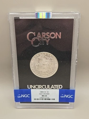 1884-CC Uncirculated GSA Morgan Silver Dollar Carson City Mint $1 - NGC MS 64