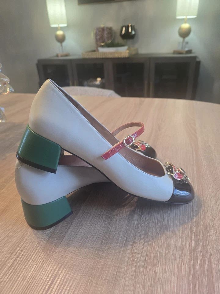 Jeffery Campbell Jitterbug Maryjanes Rojo Y Verde Talla 9 Foto 4 de 4