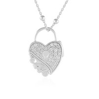 Cavill Zirkon Halskette 925 Silber Rhodiniert Herz AnhäNger 0,54Ct