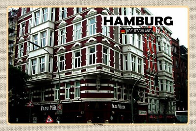 Blechschild 18x12 Hamburg St. Georg Altstadt Wand Deko Bar Kneipe Sammler Gesche
