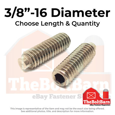 3/8''-16 Stainless Half Dog Point Allen Socket Set Screw (Choose Length & Qty)
