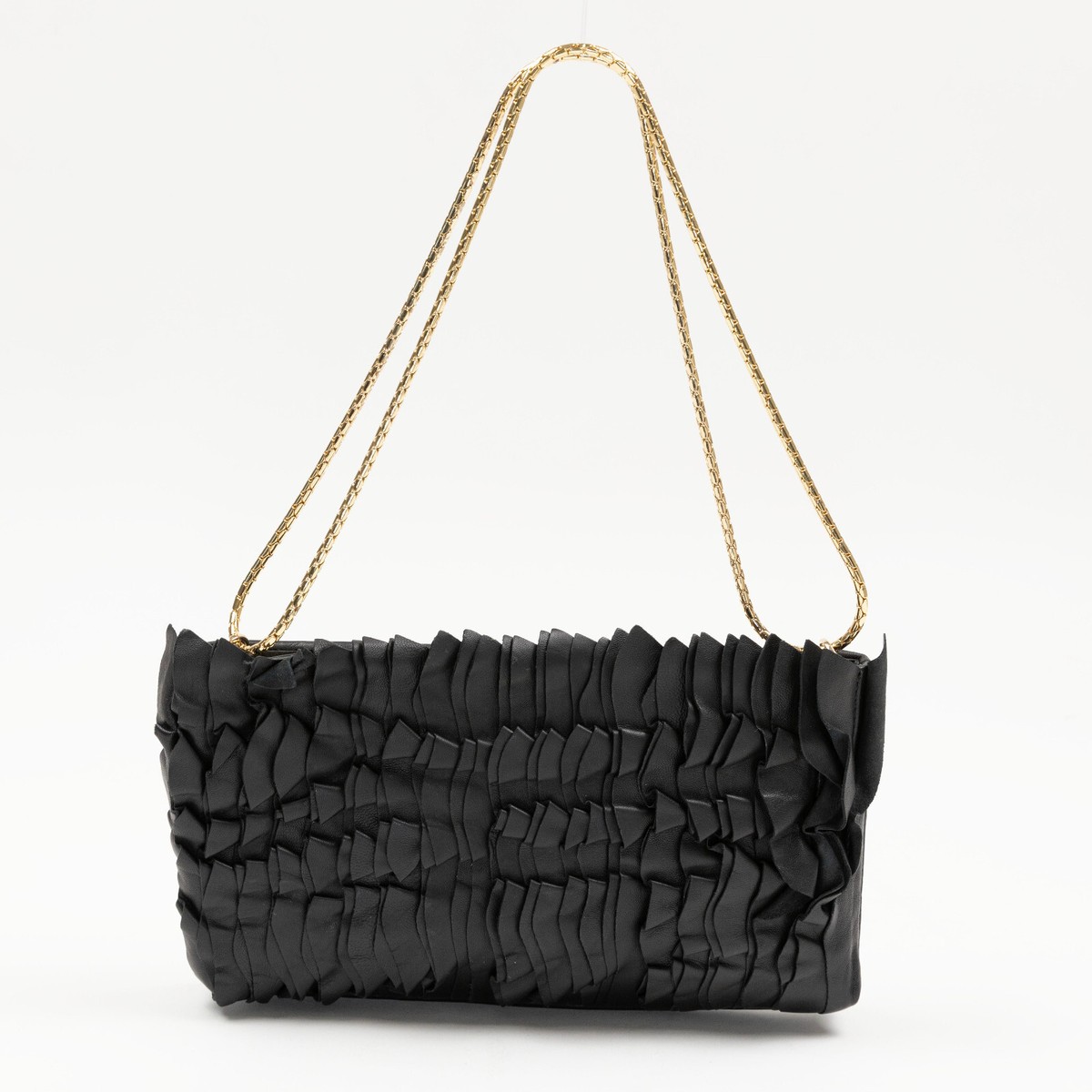 ★athe★ FRILLFrill Black Layered Bag and Shoulder Bag Jason Wu Dahlia Wavy Frill Medium Leather Shoulder Bag Black