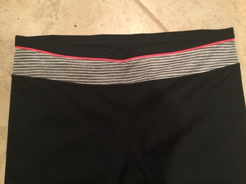 Lukka Capri Leggings Womens Large Black/stripe waist Activewear Workout Gear NWT - Picture 2 of 7