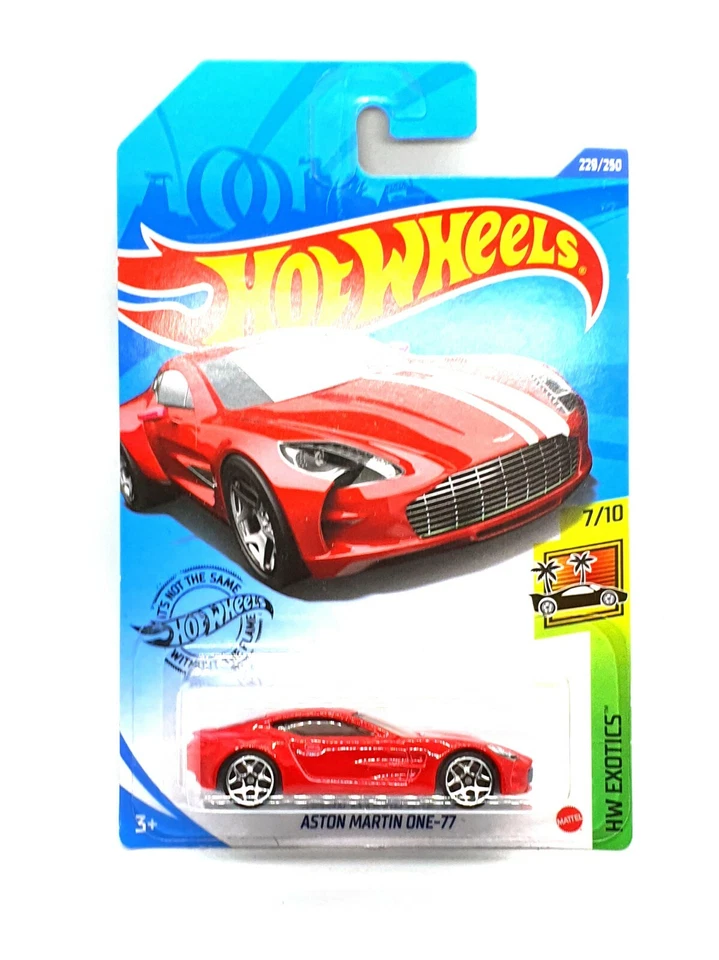 Coche de juguete modelo fundido a presión Hot Wheels rojo Aston Martin One-77 para niños HW Exotics 1:64 Foto 4 de 4