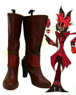 AwwwCos Blitzo Cosplay Boots - Red PU Leather Anime Character Shoes For Women & Men Costumes