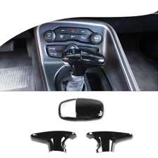 3xGear Shift Knob Decor Cover Trim Bezels for Dodge Challenger/Charger Black
