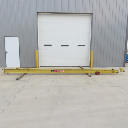 Abell-Howe 1/2 Ton Wall-Mount Overbraced Tie-Rod Jib Crane 244" Swing 226"Travel
