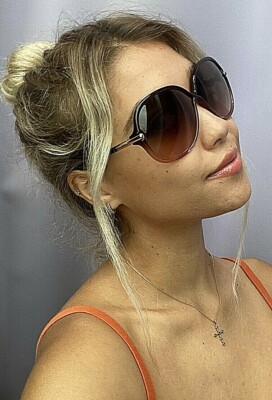 Tom Ford 63mm Elegant Oversized Ombre Women's Sunglasses Italy T1