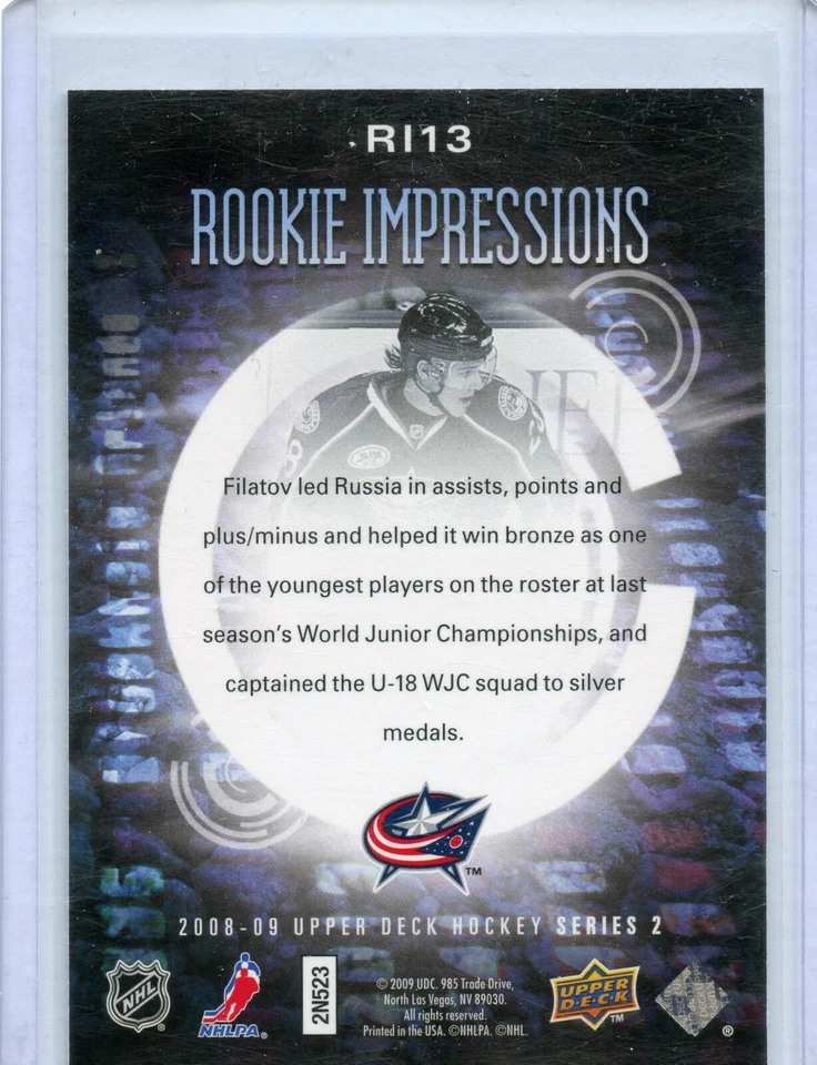 2008-09 Upper Deck Rookie Impressions #RI-13 Nikita Filatov - Image 2 of 2