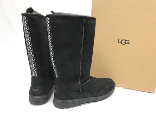black suede shearling boots
