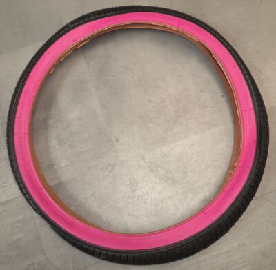 WD 20 X BLACK W/DARK PINK BICYCLE TIRE BIKE PARTS
