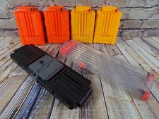 7 Nerf Dart Gun Clips 6- 6 Round Magazines 1- 18 Round Clips Orange 1 Connector