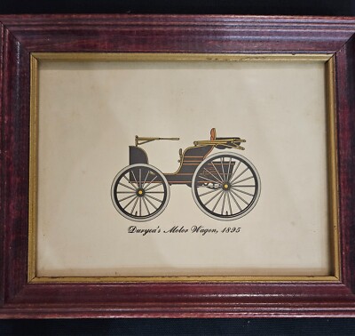 Duryea's 1895 Motor Wagon Car Print 9.75'' L x 7.75'' H