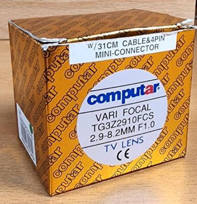 COMPUTAR TG3Z2910FCS 1/3'' 2.9-8.2MM F1.0 VARIFOCAL, DC AUTO IRIS (CS MOUNT)