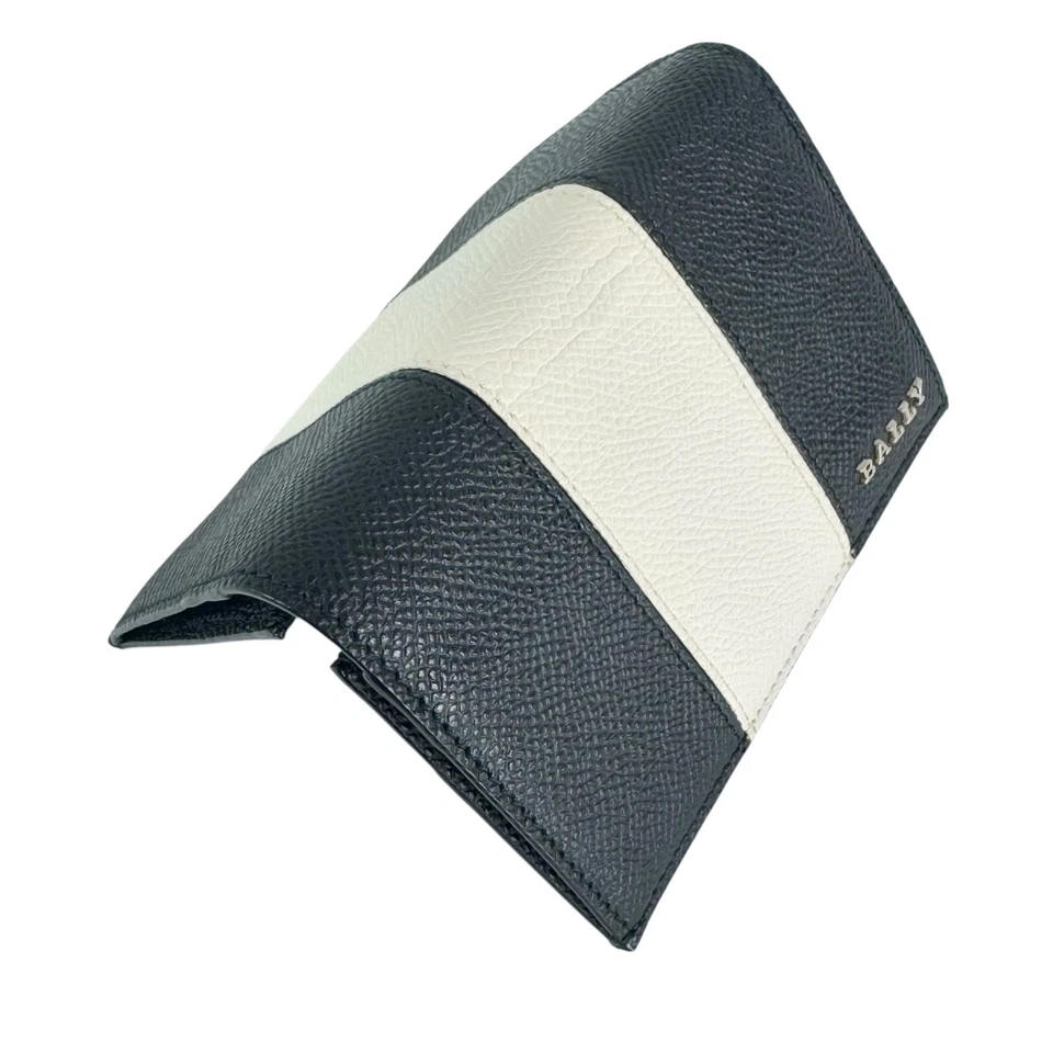 Tarjetero BALLY de cuero blanco y negro hecho en Italia Foto 3 de 4