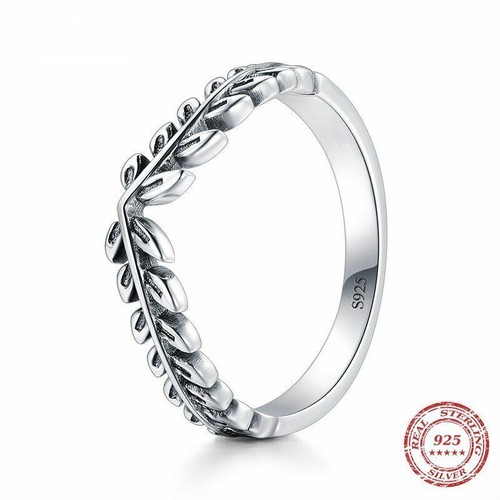 Damen Ring Echt 925 Sterling Silber Baum Blatt Damenring Silberring Geschenk Neu - Bild 2 von 12