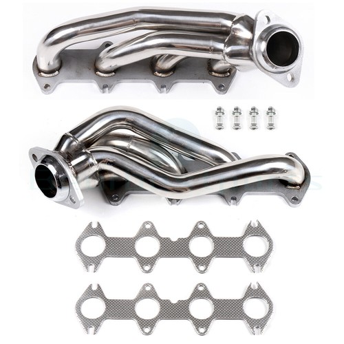 For Ford F150 04-10 5.4L V8 Performance Stainless Exhaust Manifold Shorty Header - Foto 2 di 13